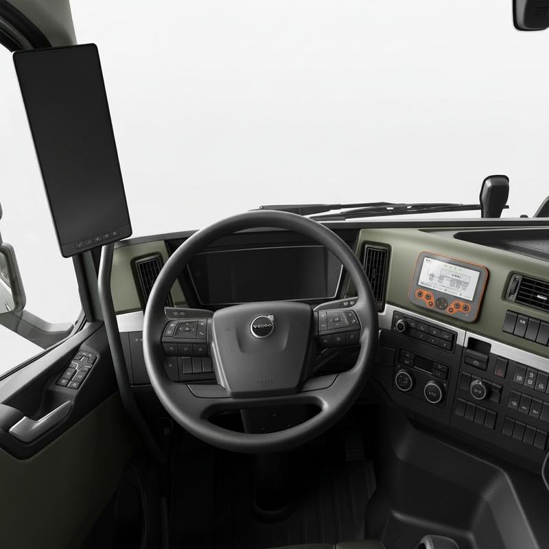 Дисплей системы ALMA в кабине грузовика — контроль нагрузки на оси